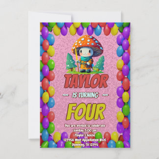 Mushroom Guardian Personalisiert Birthday Einladun Einladung