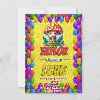 Mushroom Guardian Personalisiert Birthday Einladun Einladung