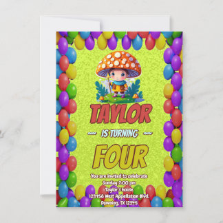 Mushroom Guardian Personalisiert Birthday Einladun Einladung