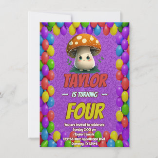 Mushroom Guardian Personalisiert Birthday Einladun Einladung
