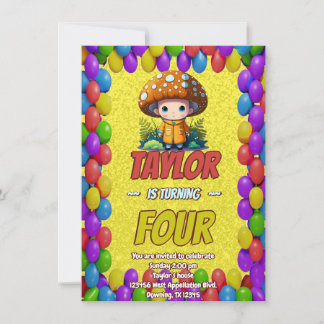 Mushroom Guardian Personalisiert Birthday Einladun Einladung