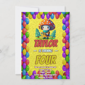 Mushroom Guardian Personalisiert Birthday Einladun Einladung