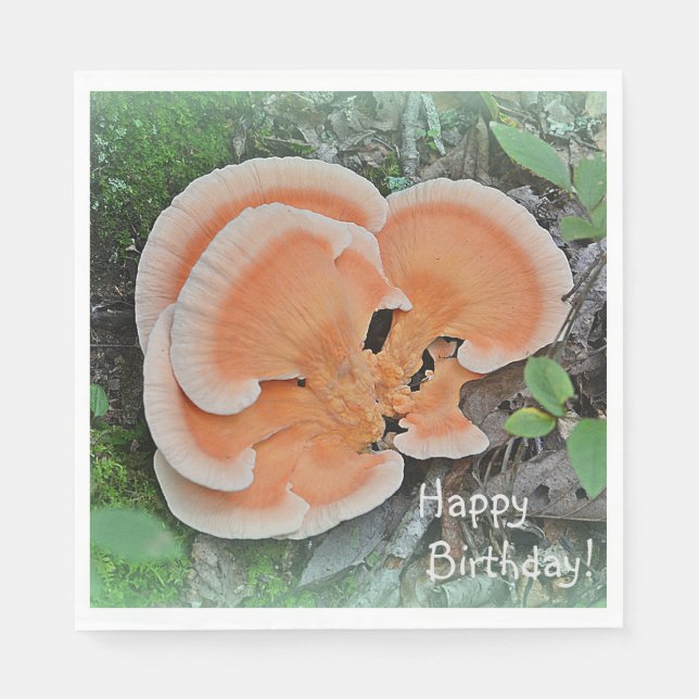 Mushroom Happy Birthday Serviette (Vorderseite)