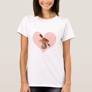 Mushroom Herzdesign Print T-Shirt