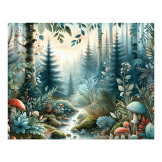 Mushroom Hollow Nature Forest Creek Fotodruck