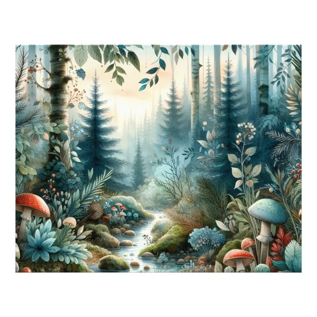 Mushroom Hollow Nature Forest Creek Fotodruck (Vorne)