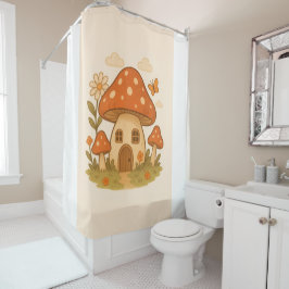Mushroom house bathroom curtain duschvorhang
