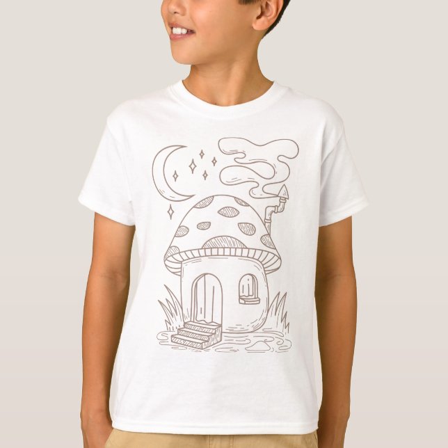 Mushroom House Cotattcore Ästhetische Pilze Mycolo T-Shirt (Vorderseite)
