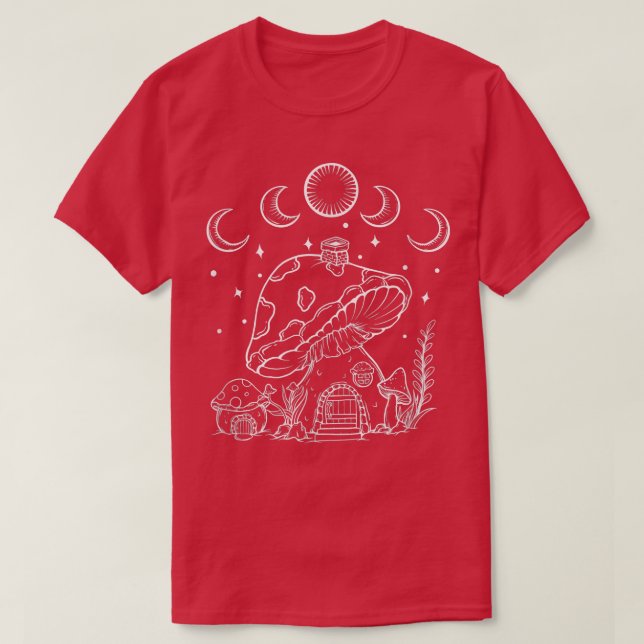 Mushroom House Fairy Fantasy Toadstool Cute Shroom T-Shirt (Design vorne)