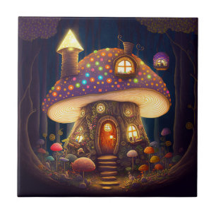 Mushroom House Fantasy Art Fliese