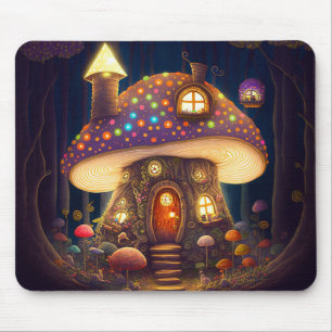 Mushroom House Fantasy Art Mousepad