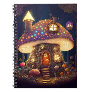 Mushroom House Fantasy Art Notizblock