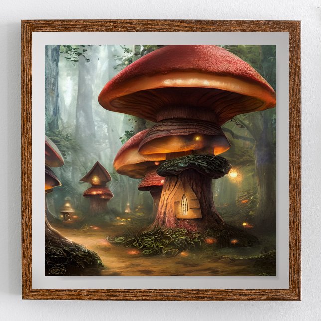 Mushroom House Forest Fantasy Art Poster (Von Creator hochgeladen)