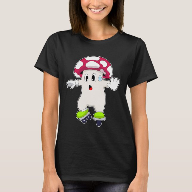 Mushroom Inline Skaten Roller Skate T-Shirt (Vorderseite)