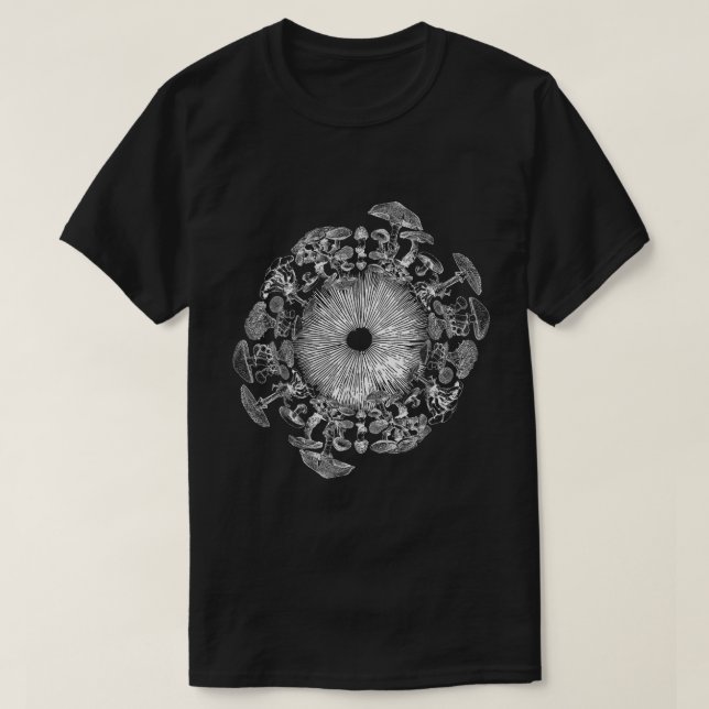 Mushroom Iris Spore Print Mycology Art Shirt (Design vorne)
