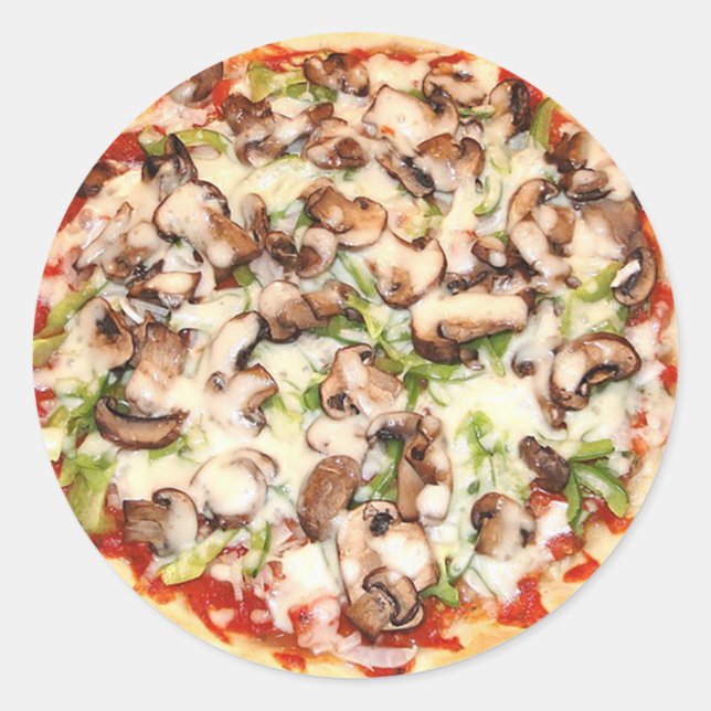 Mushroom Käse Pizza Stickers (Vorderseite)