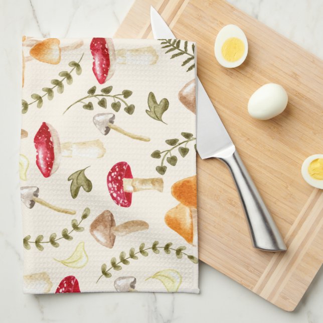 Mushroom | Kernästhetik | Wasserfarbe Geschirrtuch (Viertel Falte)