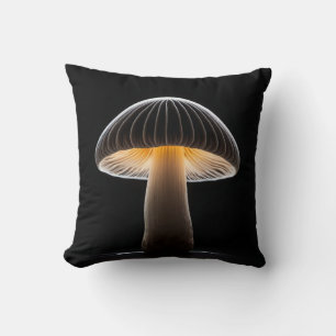 Mushroom Light Painting: Minimalistisches Schwarz Kissen