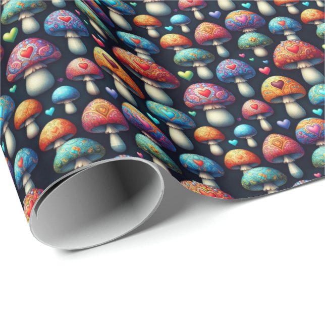 Mushroom Love Geschenkpapier (Rolleneckpunkt)