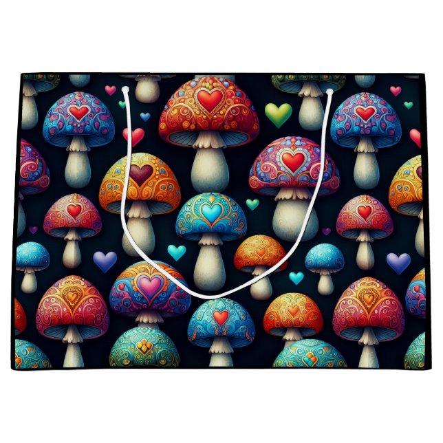 Mushroom Love Große Geschenktüte (Vorderseite)