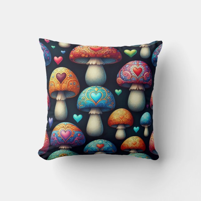 Mushroom Love Kissen (Vorderseite)
