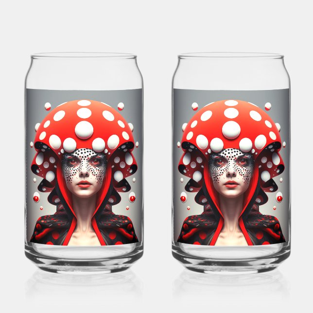 Mushroom-Mädchen 3 Dosenglas (Vorderseite)