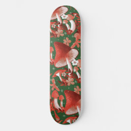 Mushroom Magic Red and Green Skateboard