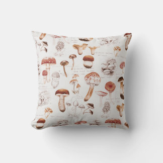 Mushroom Medley: Aquarellfarbenes, nahtloses Muste Kissen