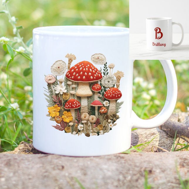 Mushroom Monogram Kaffeetasse (Von Creator hochgeladen)