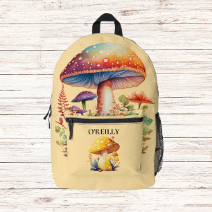 Mushroom Monogram Yellow Modern Bedruckter Rucksack