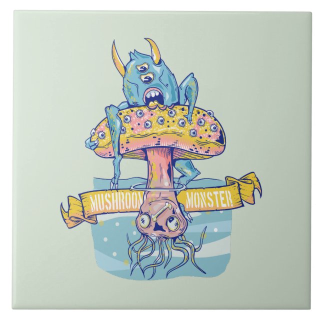 MUSHROOM MONSTER FLIESE (Vorderseite)