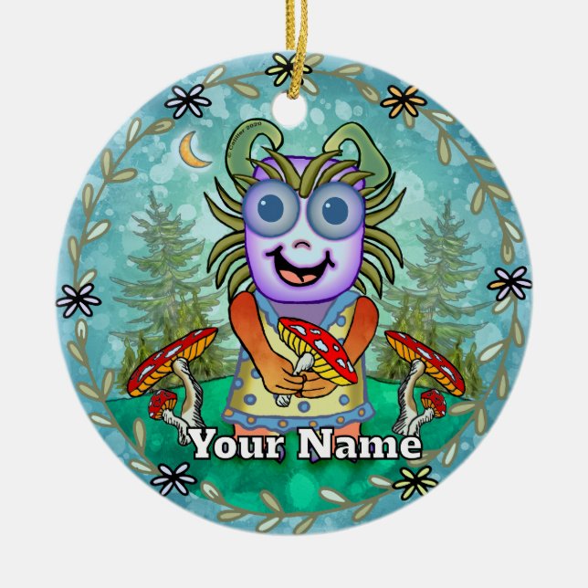 Mushroom Monster Keramik Ornament (Vorne)