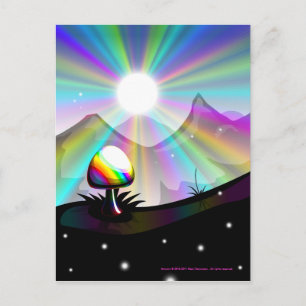 Mushroom Mountain Fantasy Postcard Postkarte
