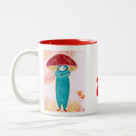 MUSHROOM MUG HANDPAINTED ZWEIFARBIGE TASSE