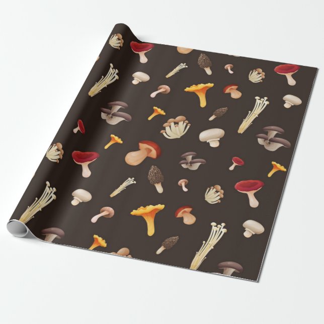Mushroom-Muster Geschenkpapier (Ungerollt)