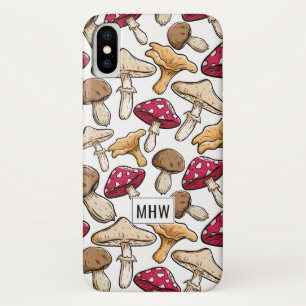 Mushroom Muster kundenspezifische monogramm Telefo iPhone X Hülle