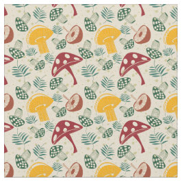Mushroom-Muster Mitte des Jahrhunderts Stoff