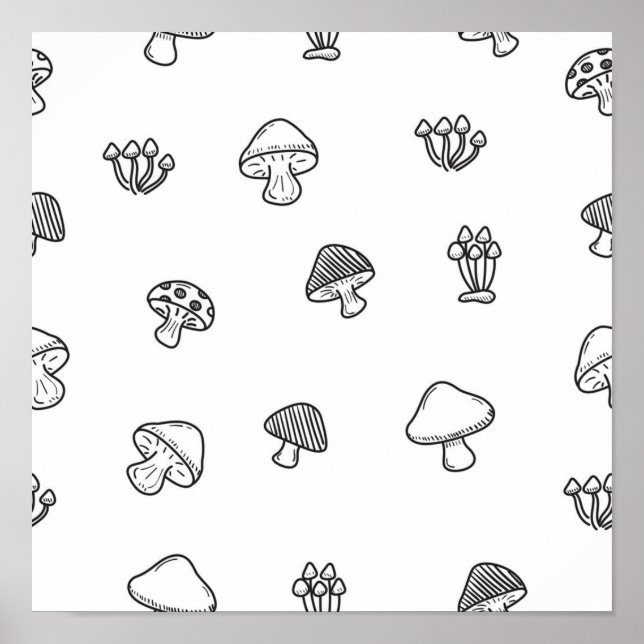 Mushroom-Muster Poster (Vorne)