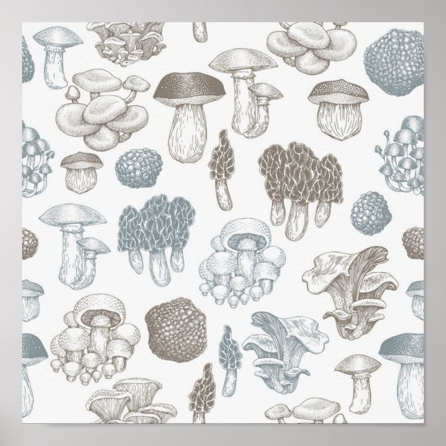 Mushroom-Muster Poster (Vorne)