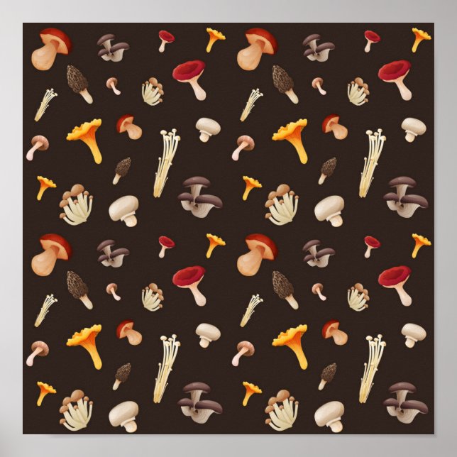 Mushroom-Muster Poster (Vorne)