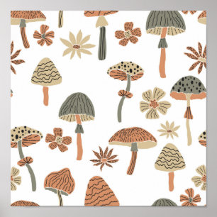 Mushroom-Muster Poster