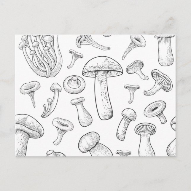Mushroom-Muster Postkarte (Vorderseite)