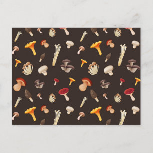 Mushroom-Muster Postkarte