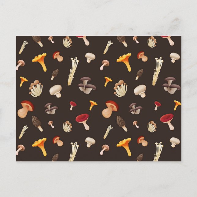 Mushroom-Muster Postkarte (Vorderseite)