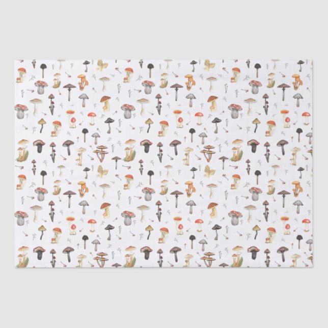 Mushroom-Muster Seidenpapier (Vorderseite)