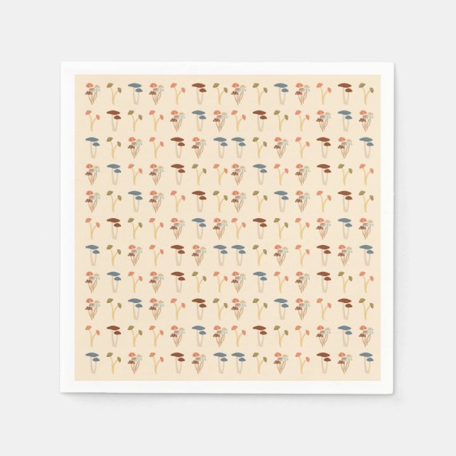 Mushroom-Muster Serviette (Vorderseite)