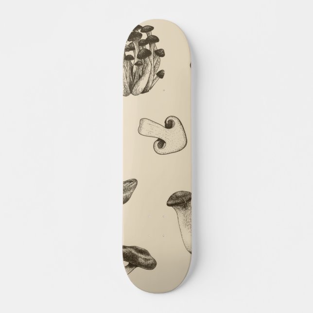 Mushroom-Muster Skateboard (Vorne)
