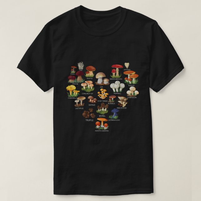 Mushroom Mycology Chart Fungi Lover Shirt (Design vorne)