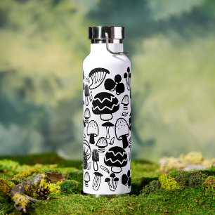 Mushroom Nature Black Trinkflasche