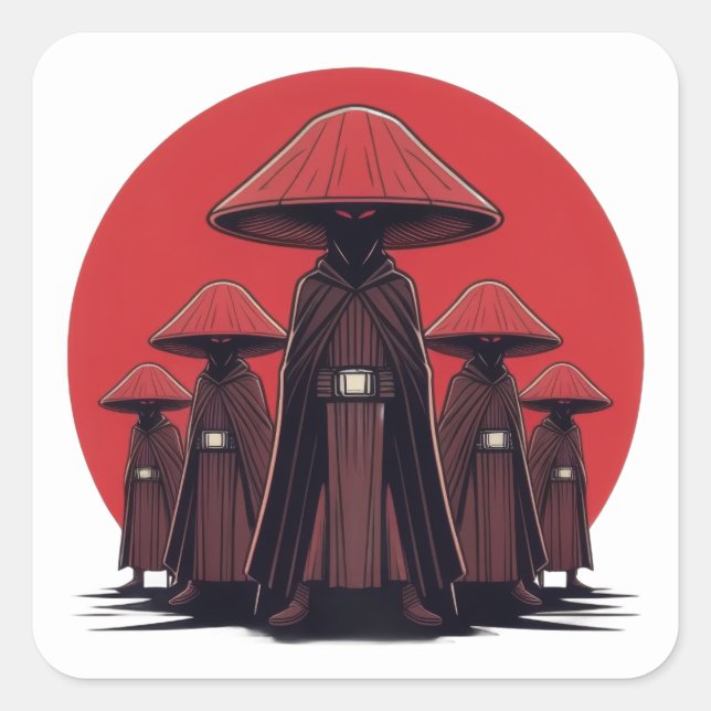 Mushroom Night Stalkers Quadratischer Aufkleber (Vorderseite)